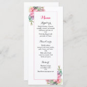 Tropische bloemen bruiloft receptie diner menu (Voorkant / Achterkant)