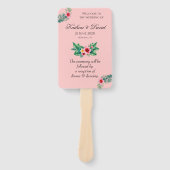 Tropische bloemen bruiloft thema handwaaier (Voorkant)