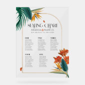 Tropische Bloemen Bruiloft Verwelkoming Acryl Bord (Voorkant)