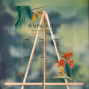 Tropische Bloemen Bruiloft Verwelkoming Acryl Bord