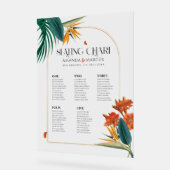 Tropische Bloemen Bruiloft Verwelkoming Acryl Bord (Hoek)