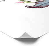 Tropische bloemen bruiloft, zeeschema poster (Hoek)