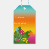 Tropische bloemen cadeaulabel (Voorkant)