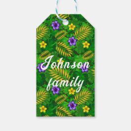 tropische bloemen cadeaulabel