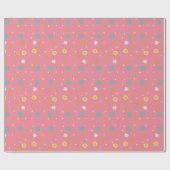 Tropische bloemen cadeaupapier (Vlak)