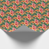 Tropische bloemen cadeaupapier (Hoek)