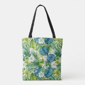 Tropische Bloemen Canvas tas (Achterkant)