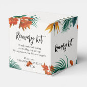 Tropische bloemen Classy Wedding Recovery Kit Bedankdoosjes (Achterkant)