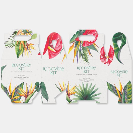 Tropische Bloemen Classy Wedding Recovery Kit Favo Bedankdoosjes (Ongevouwen)