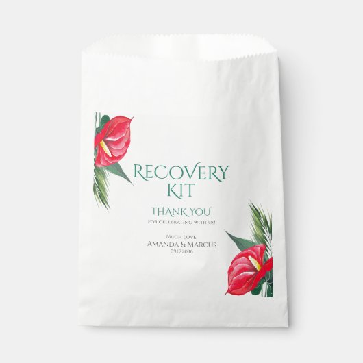 Tropische Bloemen Classy Wedding Recovery Kit Favo Bedankzakje (Voorkant)