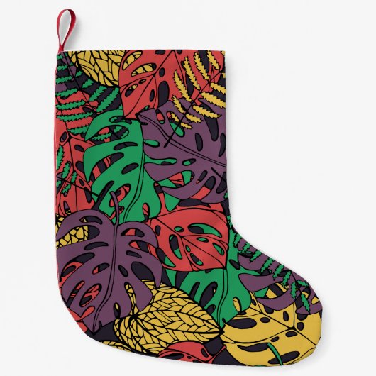  tropische bloemen: cool behang ontwerp kleine kerstsok (Voorkant)