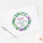 Tropische Bloemen Cosmetica en Huidproducten Ronde Sticker (Envelop)