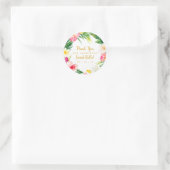 Tropische bloemen Dank je wel Ronde Sticker (Tas)