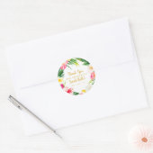 Tropische bloemen Dank je wel Ronde Sticker (Envelop)