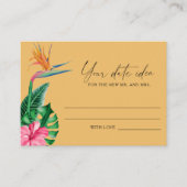 Tropische bloemen - Date nacht ideeën \ Date jar Informatiekaartje (Voorkant)