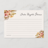 Tropische Bloemen  Datum Nacht Ideeën Informatiekaartje (Voorkant)