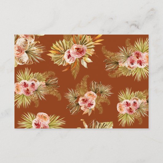 Tropische Bloemen  Datum Nacht Ideeën Informatiekaartje (Achterkant)