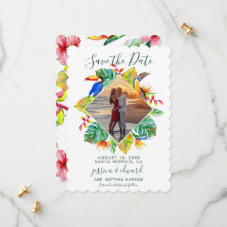 Tropische Bloemen Diamanten krans Hawaii Foto Save The Date