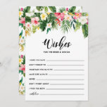 Tropische bloemen die de Bride en de Groom wensen Advieskaart<br><div class="desc">Tropische bloemen wensen de Kaart van de Bride en van de Groom Flat. Tropisch geïnspireerde wensenkaart met waterverf illustraties van hibiscus,  plumeria,  paradijzen,  orchideeën,  palmbladeren,  banaanbladeren en gespleten bladfilodendron. Deze florale bruiloft wenst een kaart voor de zomer- en strandbruiloften.</div>