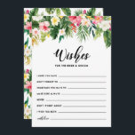 Tropische bloemen die de Bride en de Groom wensen Advieskaart<br><div class="desc">Tropische bloemen wensen de Kaart van de Bride en van de Groom Flat. Tropisch geïnspireerde wensenkaart met waterverf illustraties van hibiscus,  plumeria,  paradijzen,  orchideeën,  palmbladeren,  banaanbladeren en gespleten bladfilodendron. Deze florale bruiloft wenst een kaart voor de zomer- en strandbruiloften.</div>