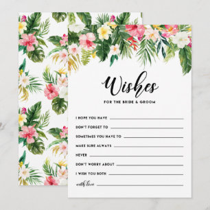 Tropische bloemen die de Bride en de Groom wensen Advieskaart