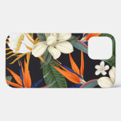 Tropische bloemen, donkere achtergrond, bloemennaa Case-Mate iPhone case (Achterkant (horizontaal))