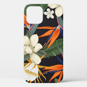 Tropische bloemen, donkere achtergrond, bloemennaa Case-Mate iPhone case