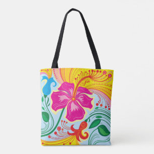 Tropische Bloemen door de Wind Tote Bag