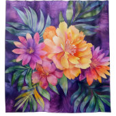 tropische bloemen douchegordijn (Voorkant)