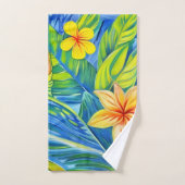 Tropische bloemen drie bad handdoek (Handdoek)
