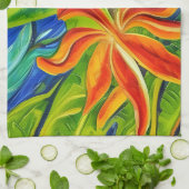 Tropische bloemen één theedoek (Gevouwen)