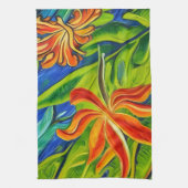 Tropische bloemen één theedoek (Verticaal)