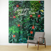 Tropische Bloemen Eiland Bruidsdouche Achtergrond Wandkleed (In situ)