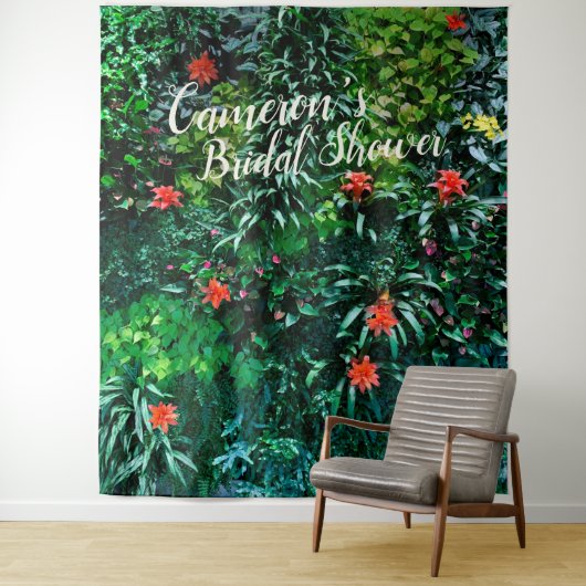 Tropische Bloemen Eiland Bruidsdouche Achtergrond Wandkleed (In situ)