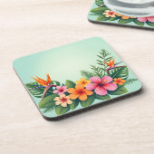 Tropische bloemen elegantie bier onderzetter (Linkerzijde)