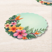 Tropische bloemen elegantie kartonnen onderzetters (Gekanteld)