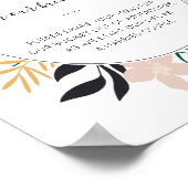 Tropische Bloemen Emmer Lijst Ideeen Huwelijksbord Poster (Hoek)