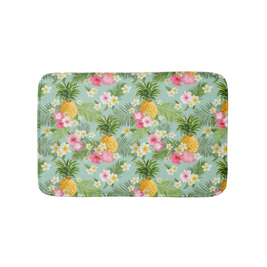 Tropische bloemen en ananassen badmat (Voorkant)