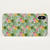 Tropische bloemen en ananassen Case-Mate iPhone case (Achterkant (horizontaal))