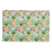 Tropische bloemen en ananassen kussensloop (Achterkant-Links)