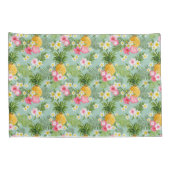 Tropische bloemen en ananassen kussensloop (Achterkant-Rechts)