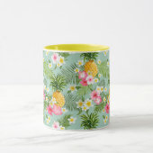 Tropische bloemen en ananassen mok (Midden)