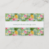 Tropische bloemen en ananassen | Monogram Visitekaartje (Achterkant)