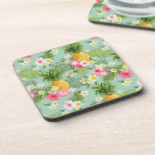 Tropische bloemen en ananassen onderzetter (Linkerzijde)