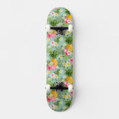 Tropische bloemen en ananassen skateboard (Voorkant)