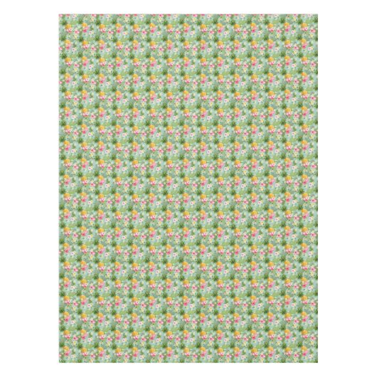 Tropische bloemen en ananassen tafelkleed (Voorkant)