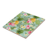 Tropische bloemen en ananassen tegeltje (Zijkant)