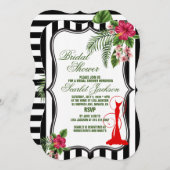Tropische bloemen en bladeren Bridal Shower-uitnod Kaart (Voorkant / Achterkant)