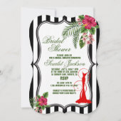 Tropische bloemen en bladeren Bridal Shower-uitnod Kaart (Voorkant)