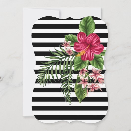 Tropische bloemen en bladeren Bridal Shower-uitnod Kaart (Achterkant)